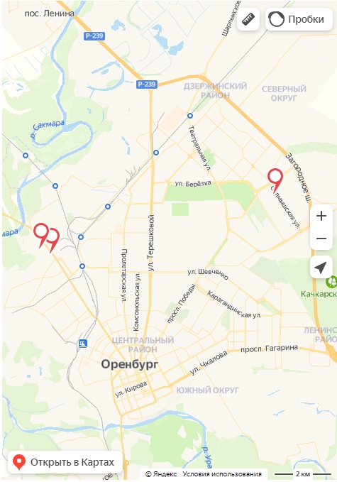 Карта магазинов