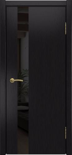 Межкомнатная дверь Вертикаль черное стекло Венге