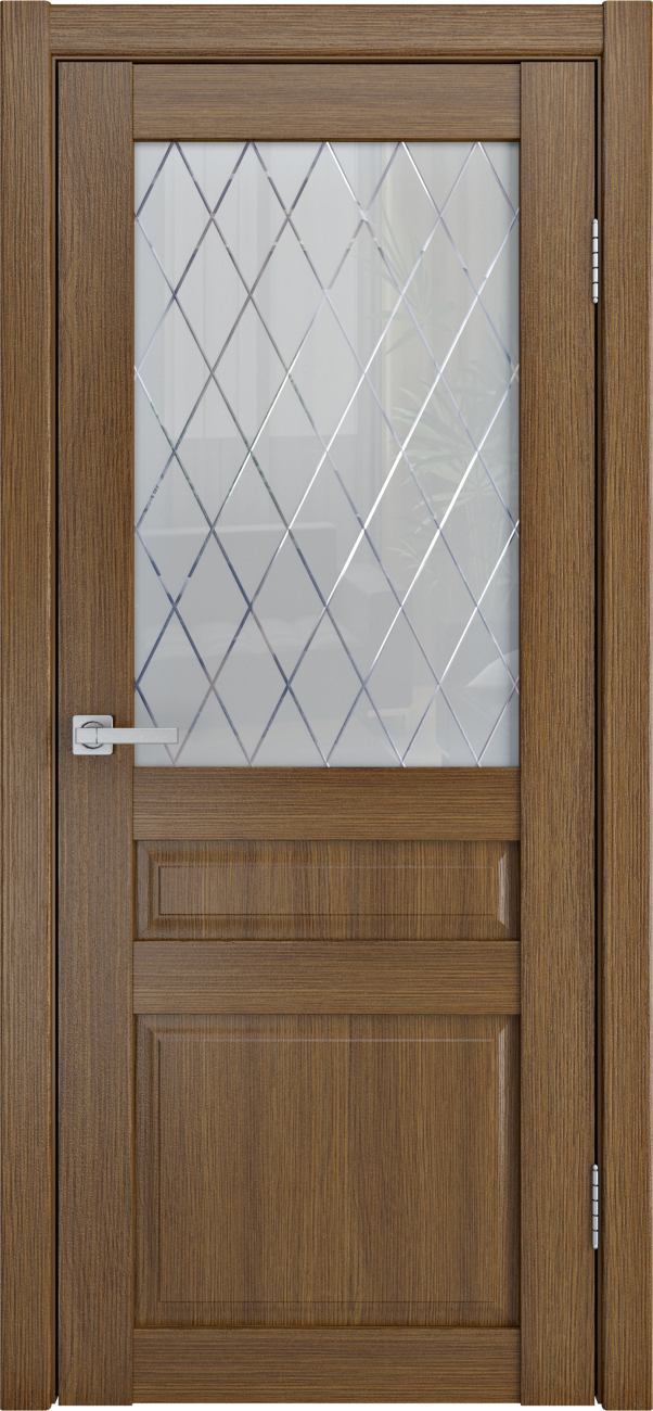 Межкомнатная дверь Рим 3 со стеклом Орех