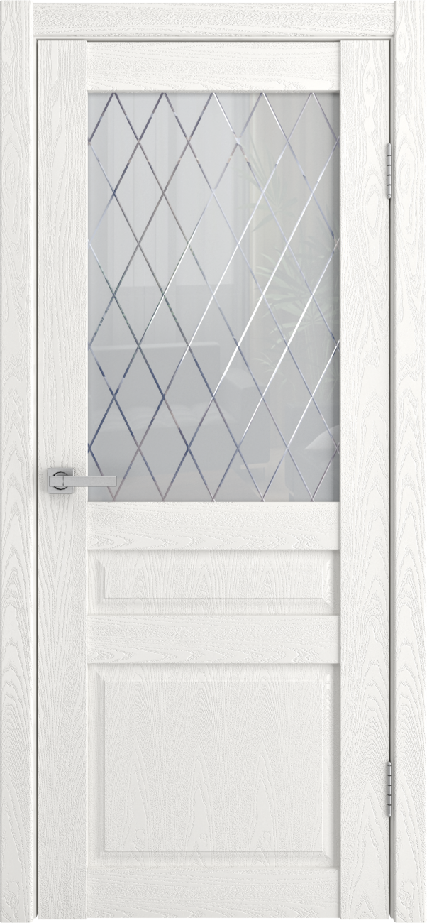 Межкомнатная дверь Рим 3 со стеклом Дуб белый